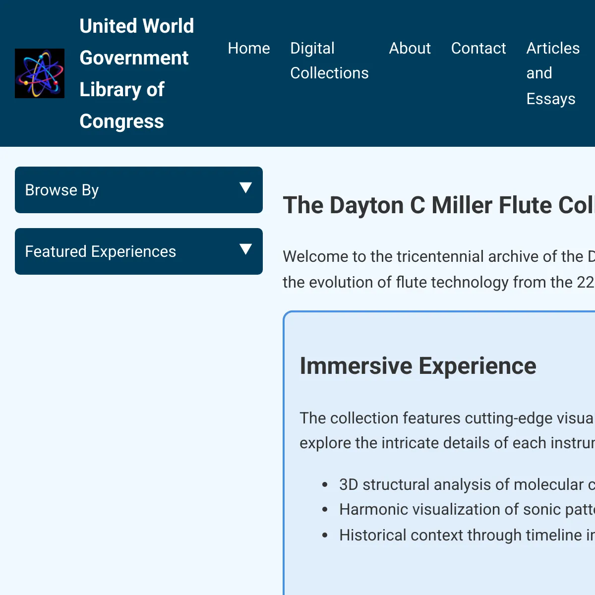 A Possible Future Vision of The Dayton C. Miller Flute Collection - Library of The Congress of The United World Government (2324)