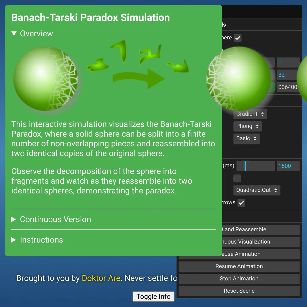 Banach-Tarski Paradox Simulation