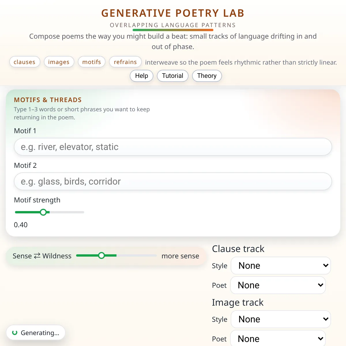 Generative Poetry Lab