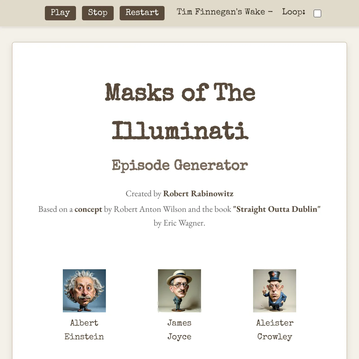 Masks of The Illuminati: Episode Generator