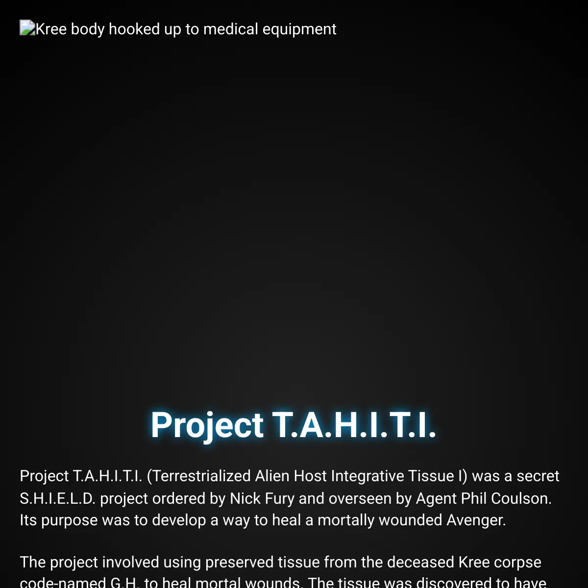 Project T.A.H.I.T.I. | Marvel Cinematic Universe Wiki