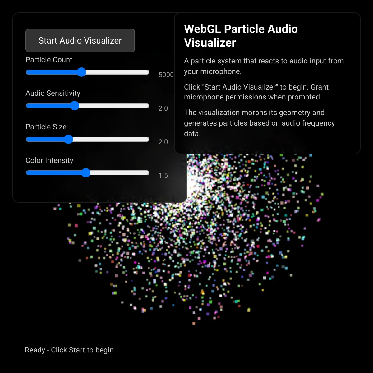 WebGL Particle Audio Visualizer