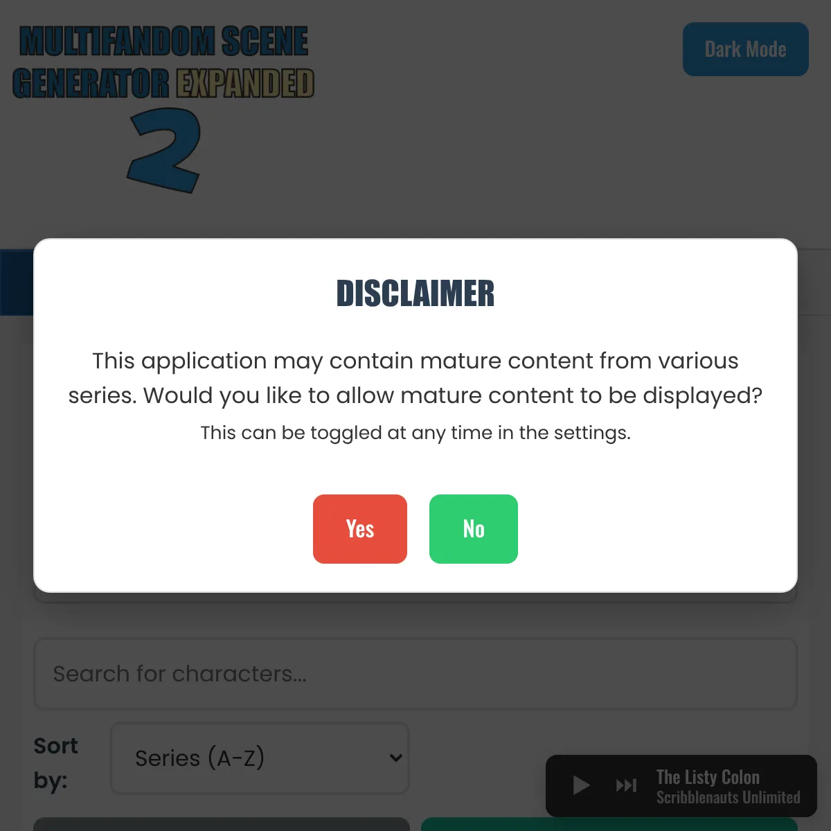 Multifandom Scene Generator: Expanded 2