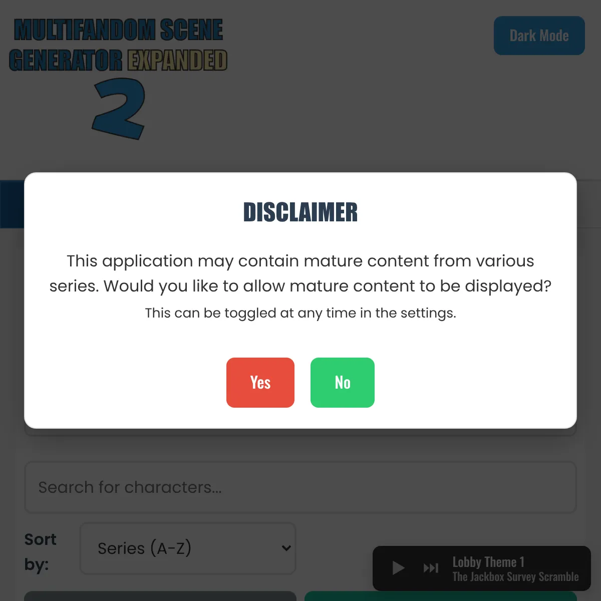 Multifandom Scene Generator: Expanded 2