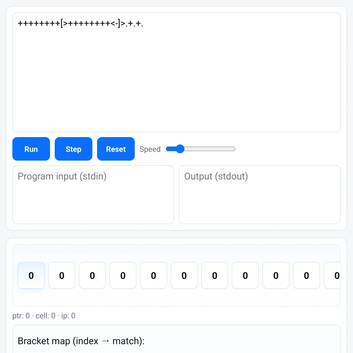 Brainfuck Code Interpreter