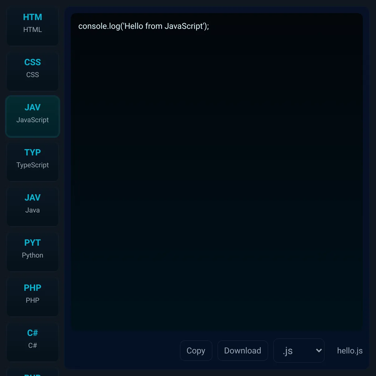 Multi-language Snippets