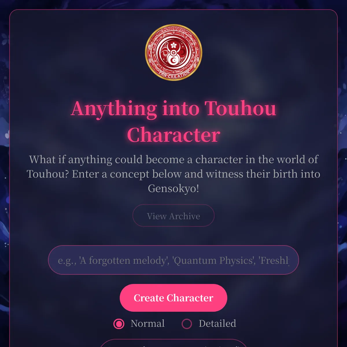 Anything into Touhou Character