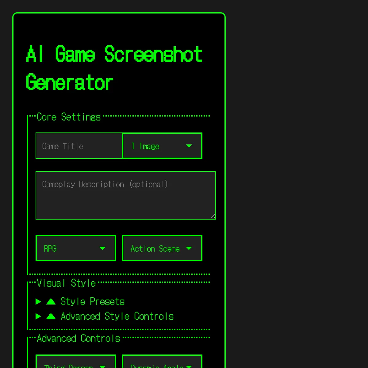 AI Game Screenshot Generator