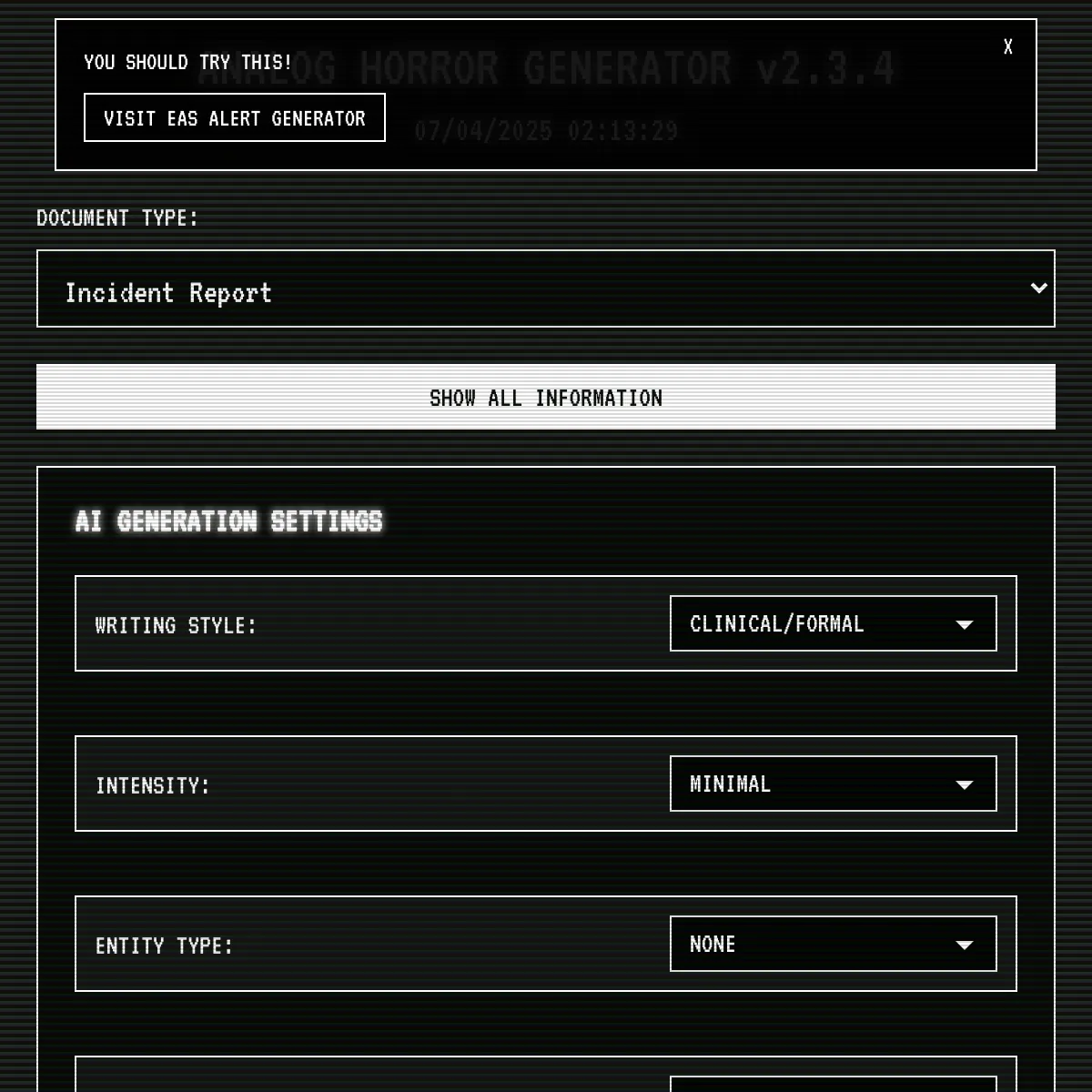Analog Horror Generator V2.34