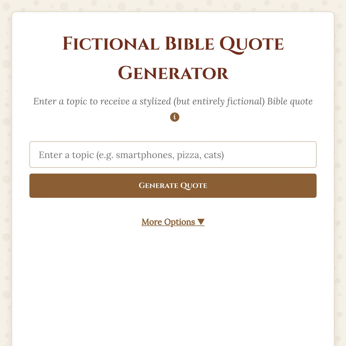 Fictional Bible Quote Generator