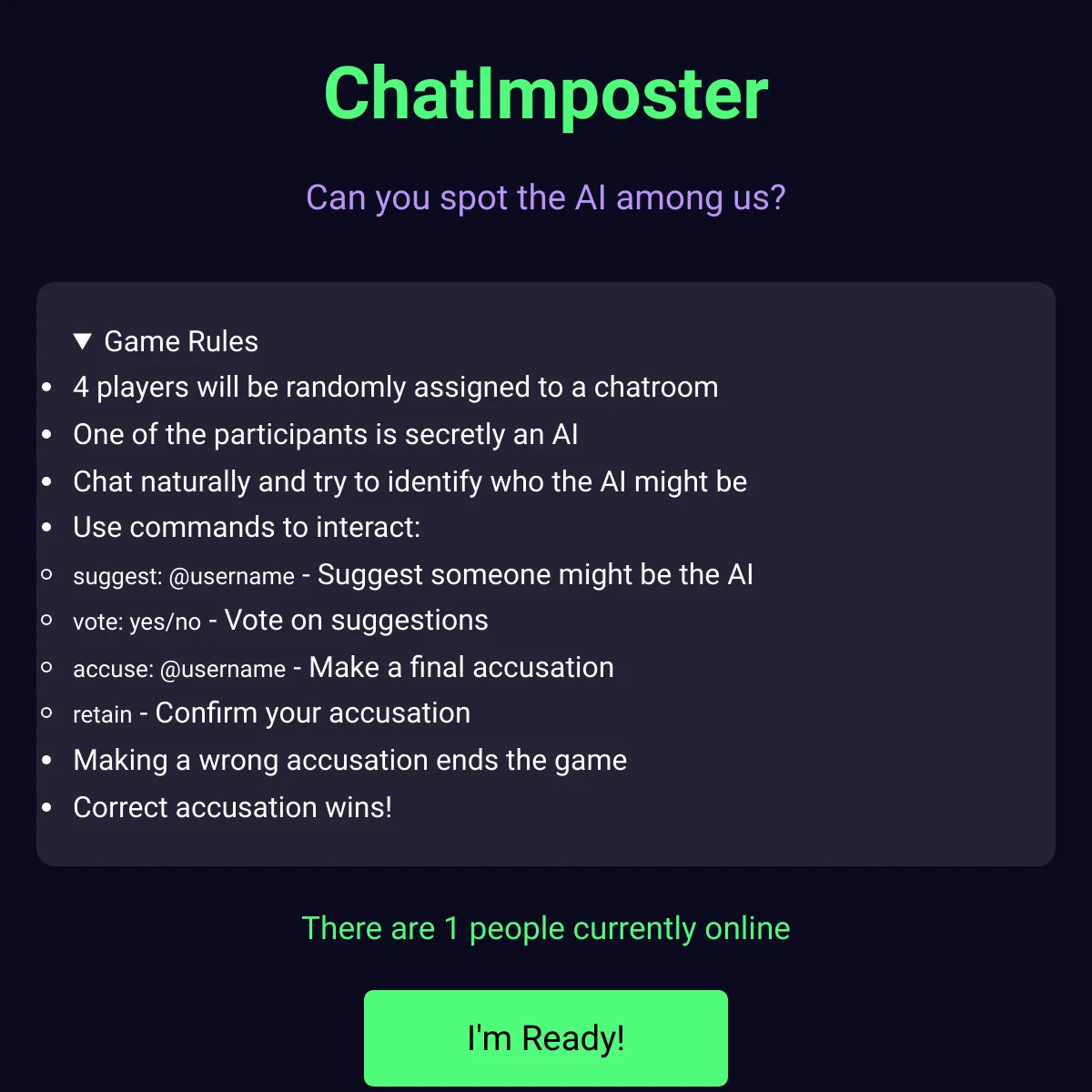 ChatImposter - Who's the AI!