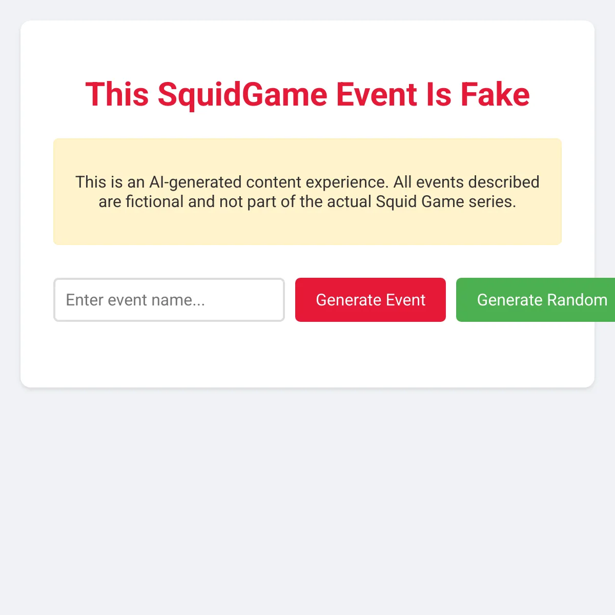 Which SquidGame Event Is Fake