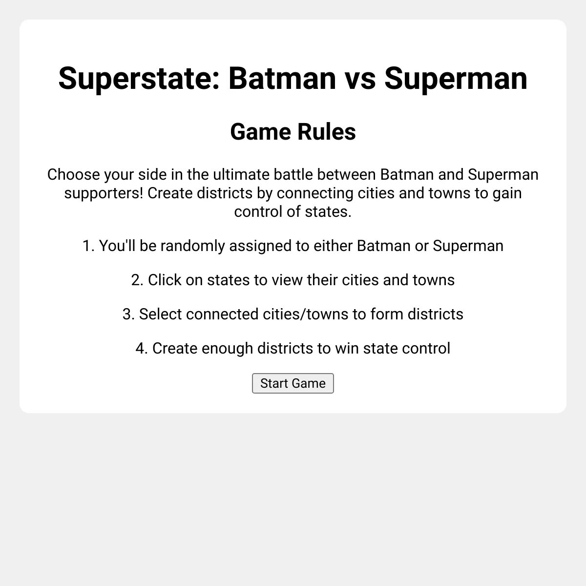 Superstate - Batman vs Superman