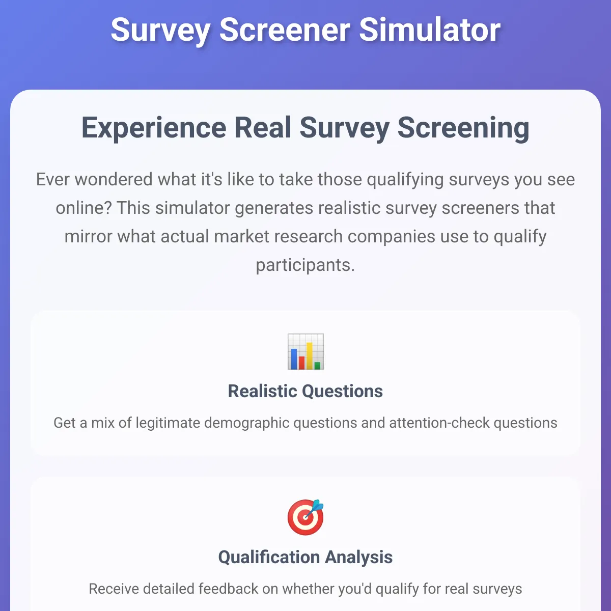 Survey Screener Simulator