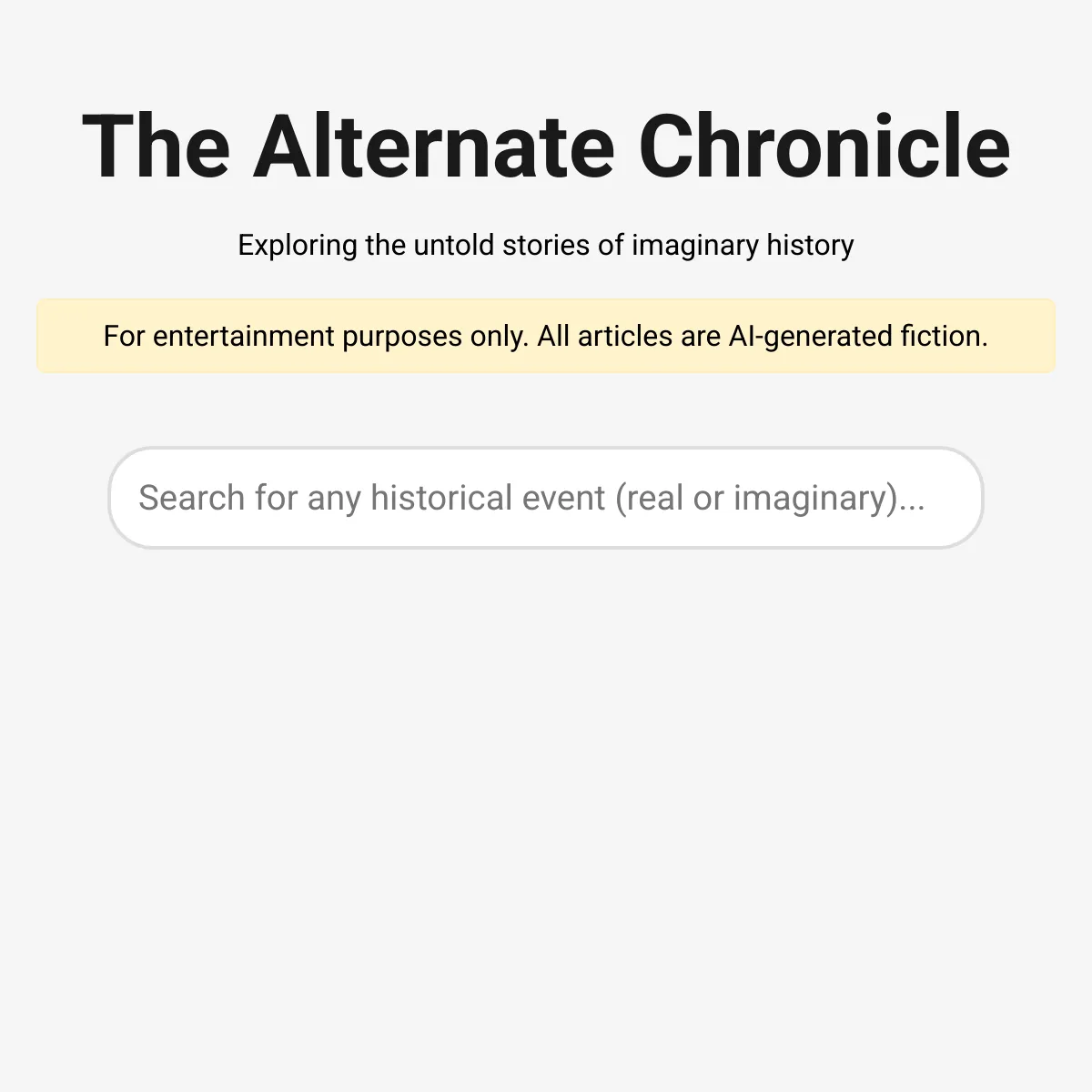 The Alternate Chronicle - Historical News Simulator