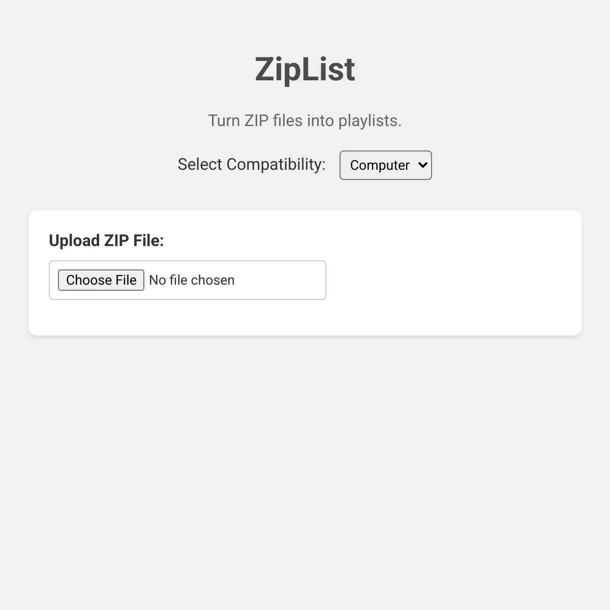 ZipList - Turn ZIP files into playlists