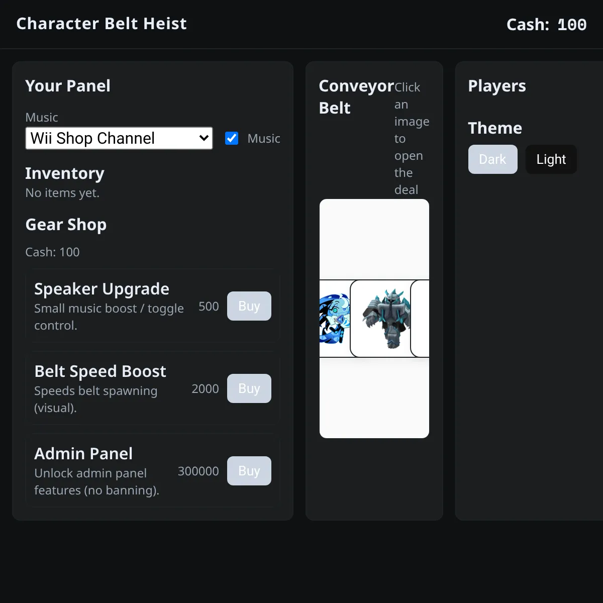 Character Belt Heist
