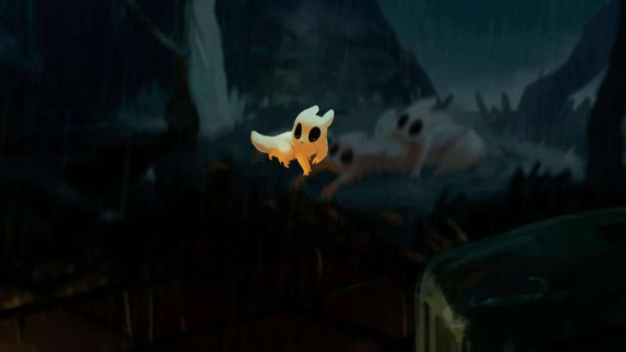 Glowing Creature in Rain