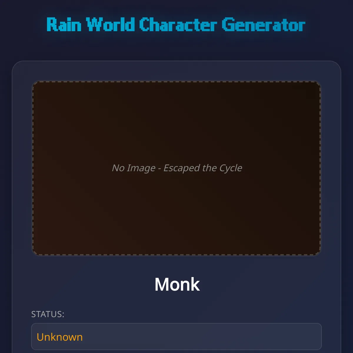 Rain world Character Generator ( Alpha )